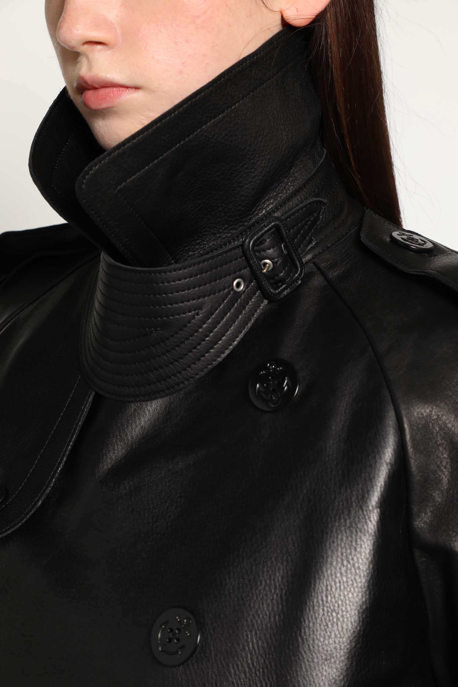 Leather x Wool Knit Jacket