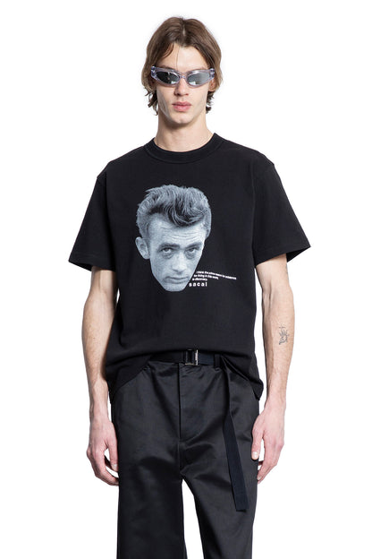 SACAI MAN BLACK T-SHIRTS & TANK TOPS