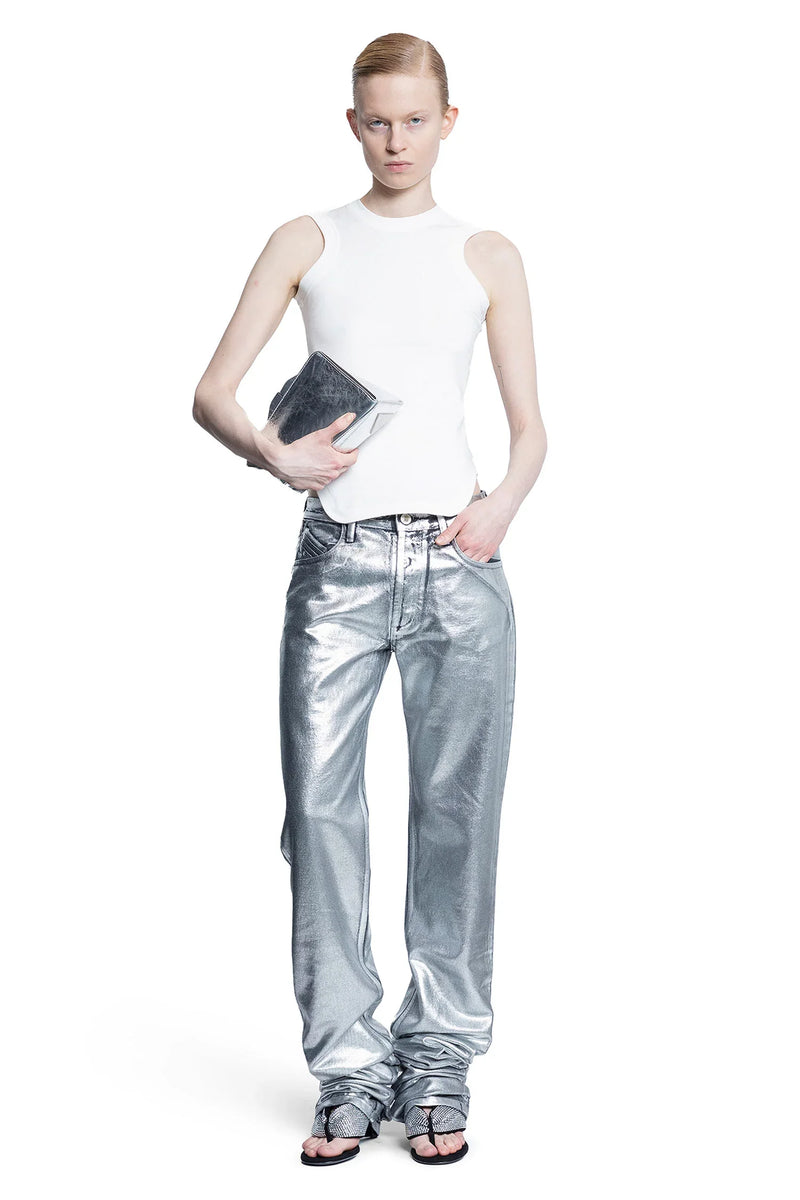 Shiny Coated Denim Long Jeans - Antonioli.eu