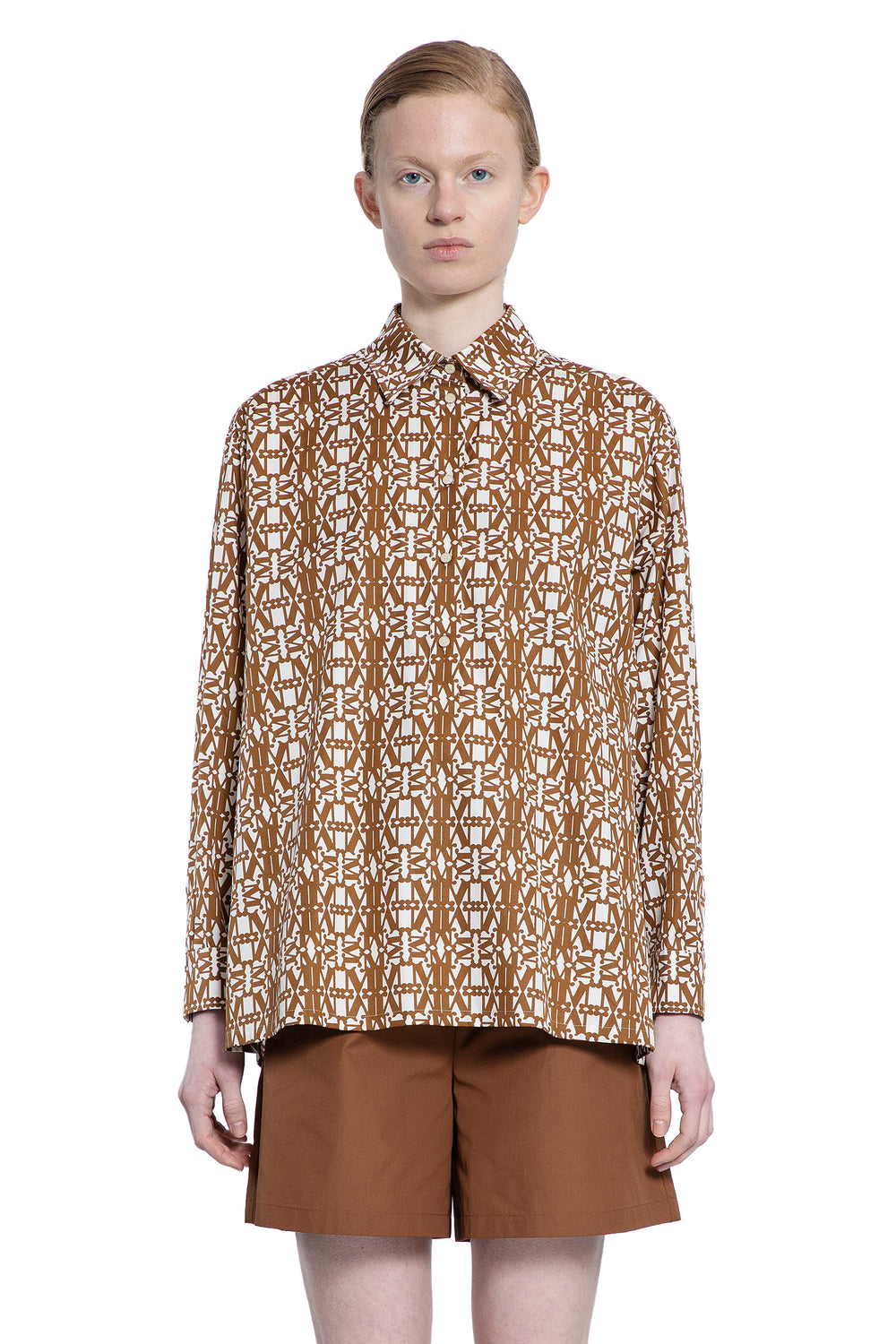 MAX MARA WOMAN BROWN SHIRTS