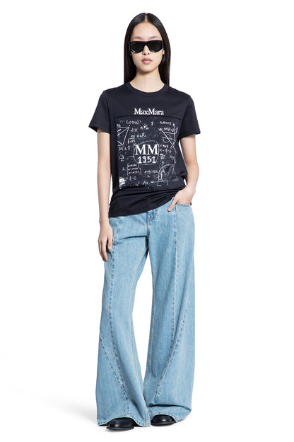 MAX MARA WOMAN BLACK T-SHIRTS & TANK TOPS