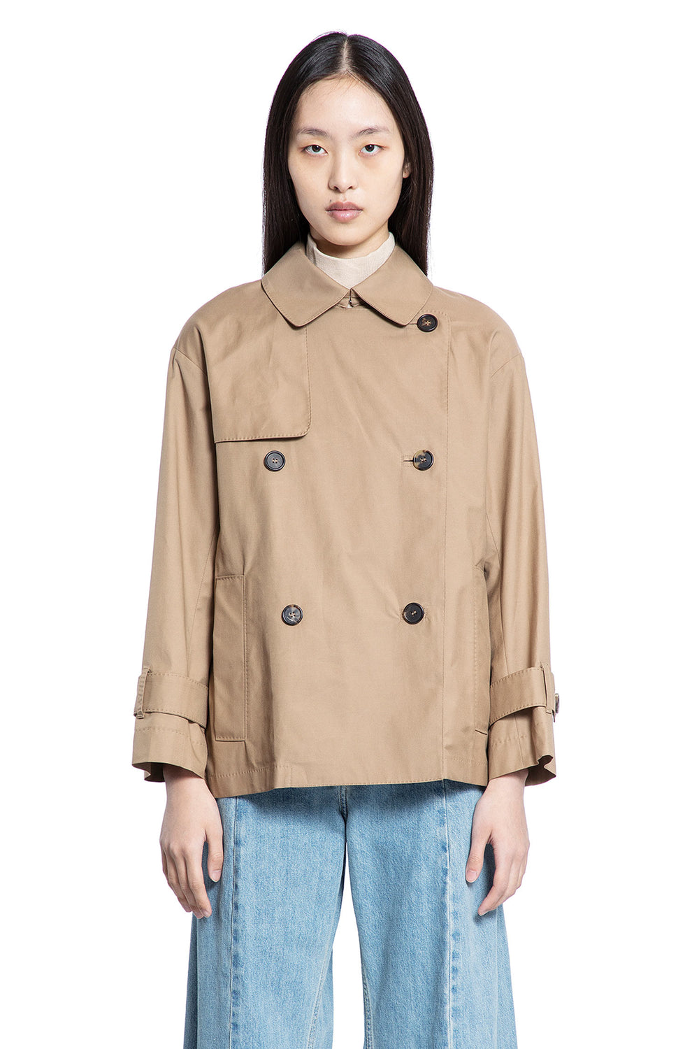 S MAX MARA WOMAN BROWN COATS