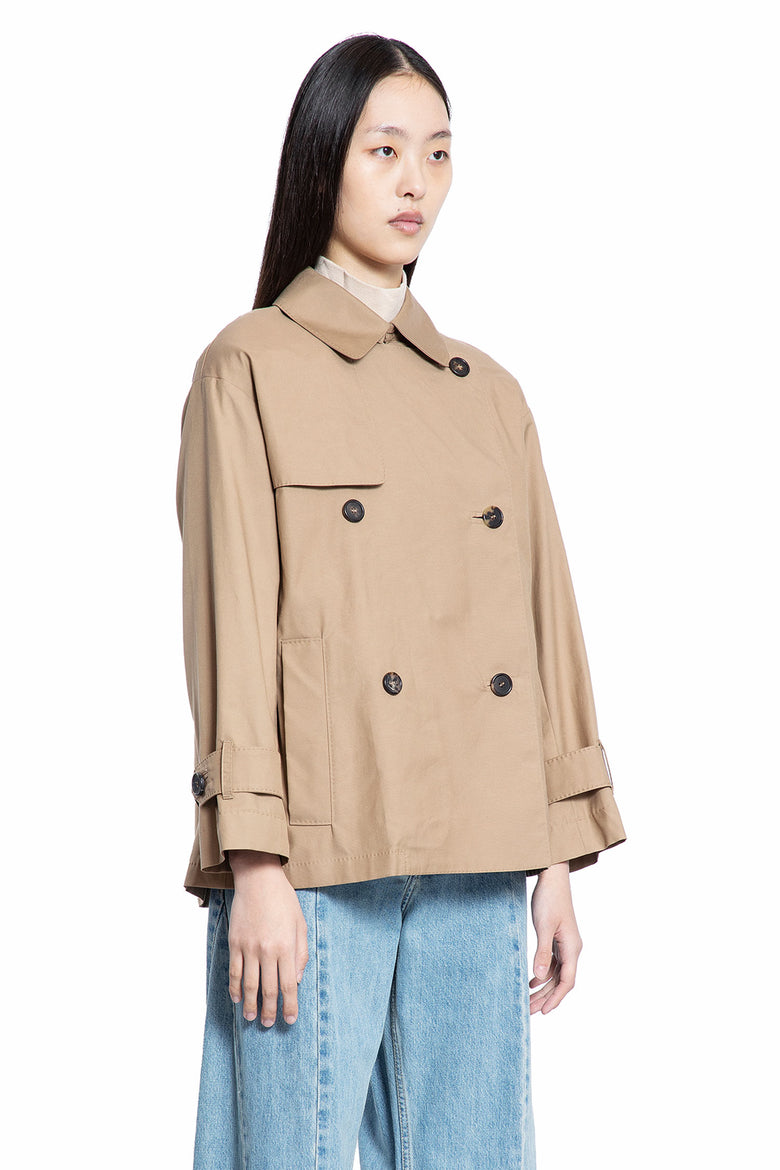 S MAX MARA WOMAN BROWN COATS