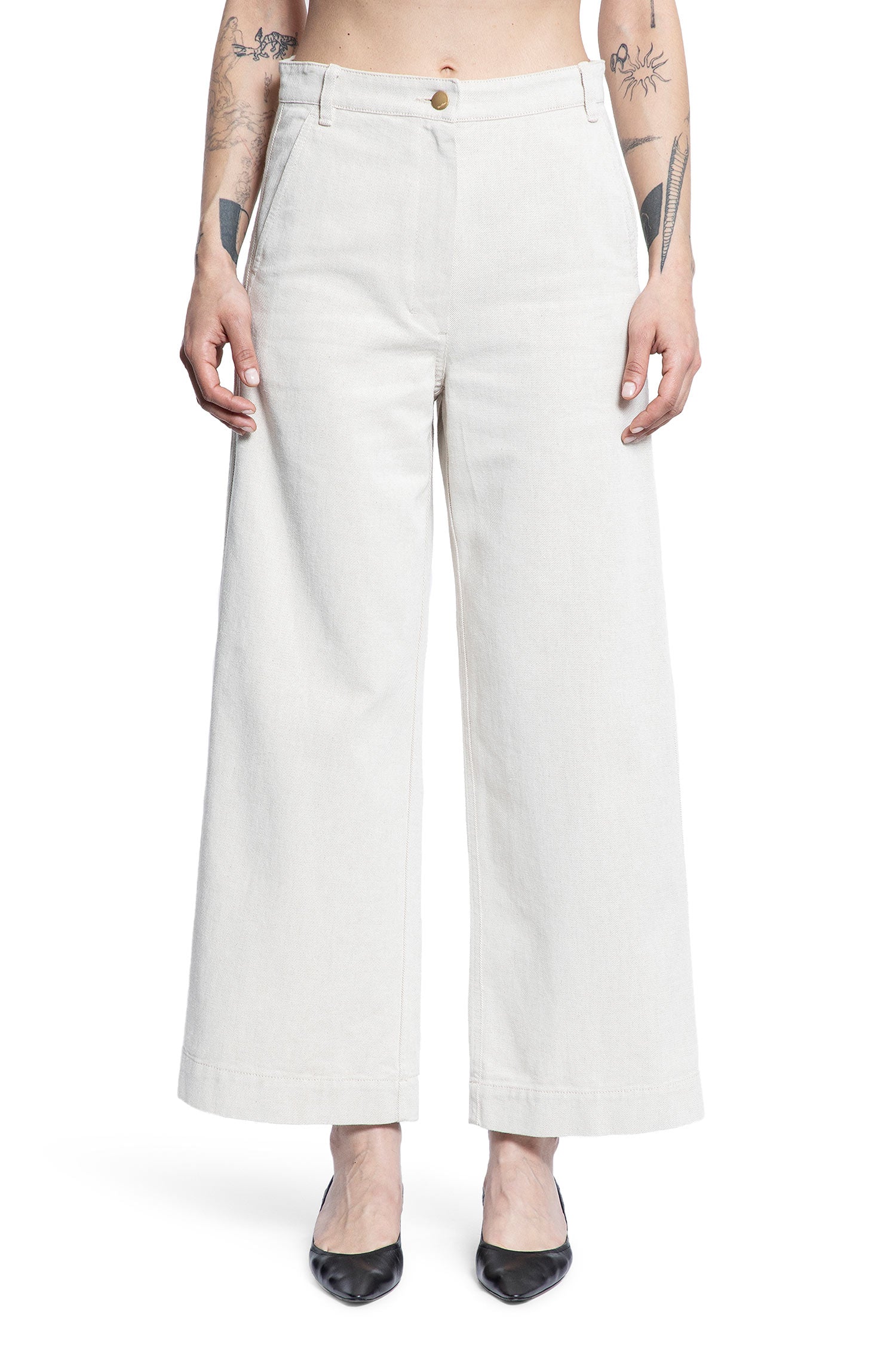 S MAX MARA WOMAN OFF-WHITE TROUSERS