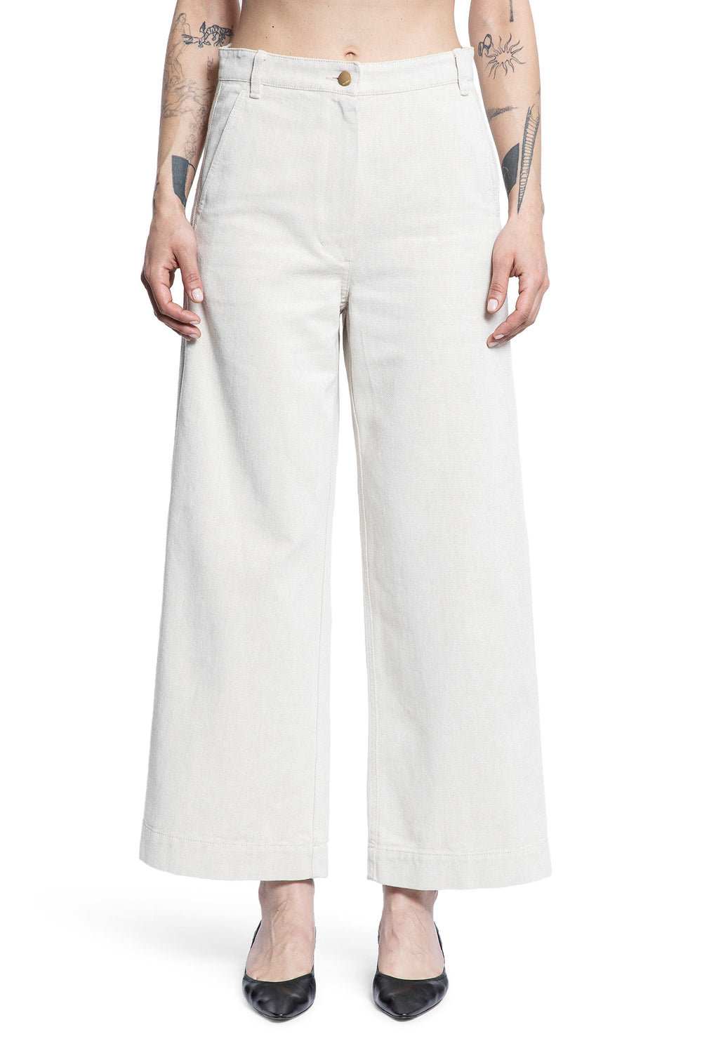 S MAX MARA WOMAN OFF-WHITE TROUSERS