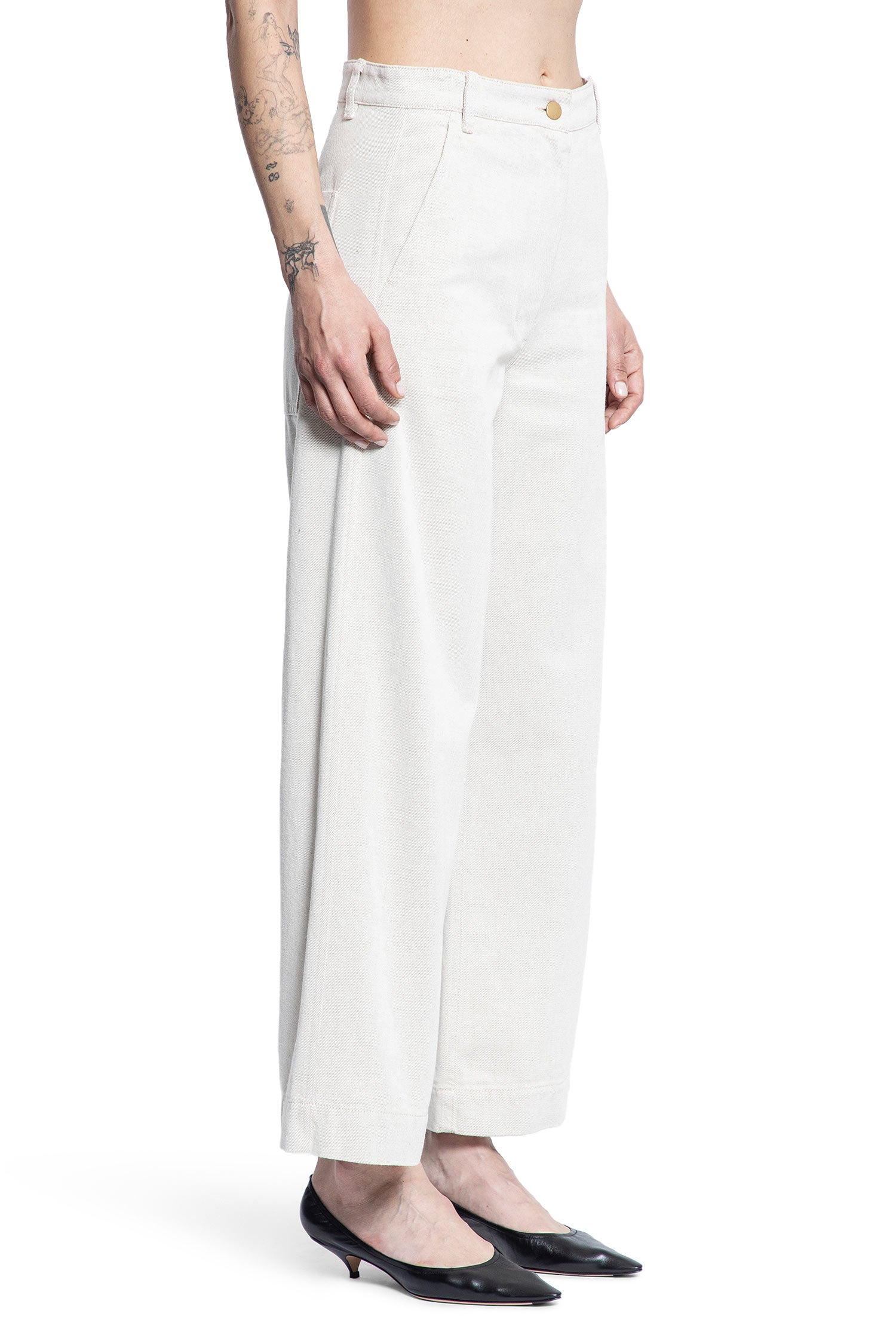 S MAX MARA WOMAN OFF-WHITE TROUSERS