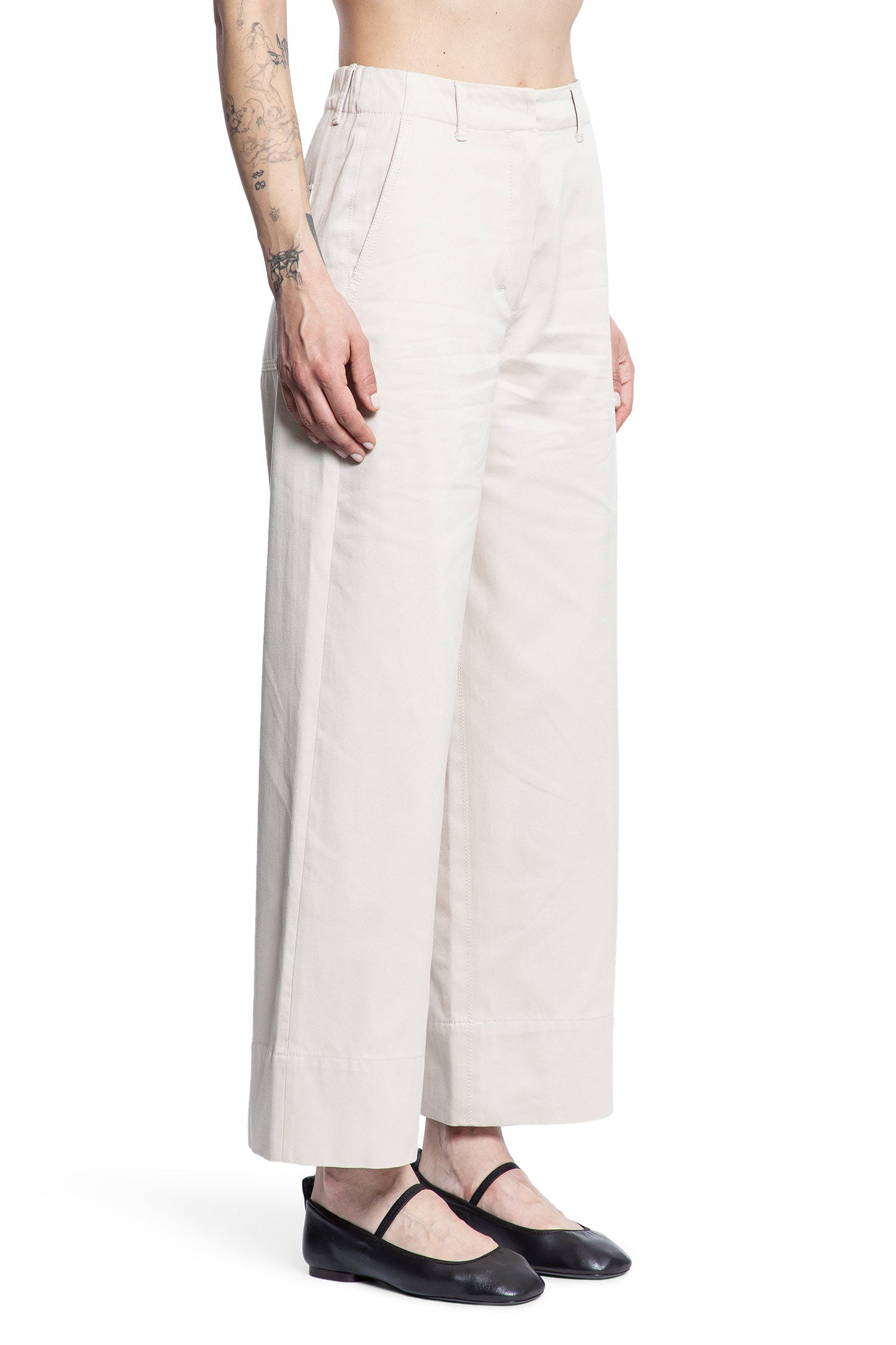 S MAX MARA WOMAN OFF-WHITE TROUSERS