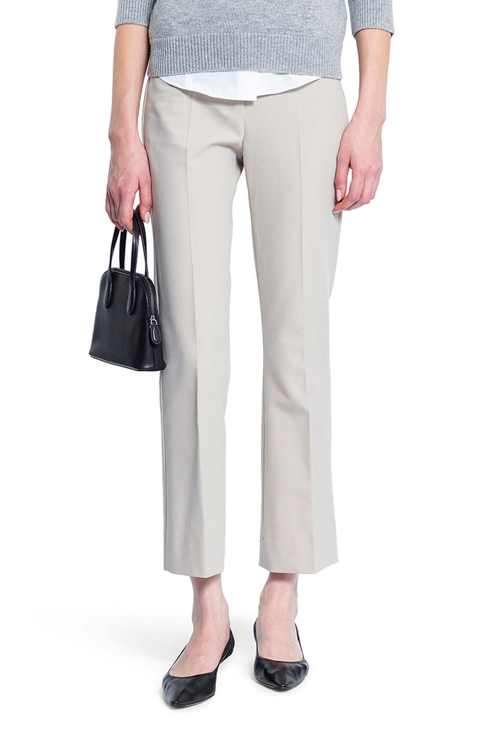 S MAX MARA WOMAN GREY TROUSERS