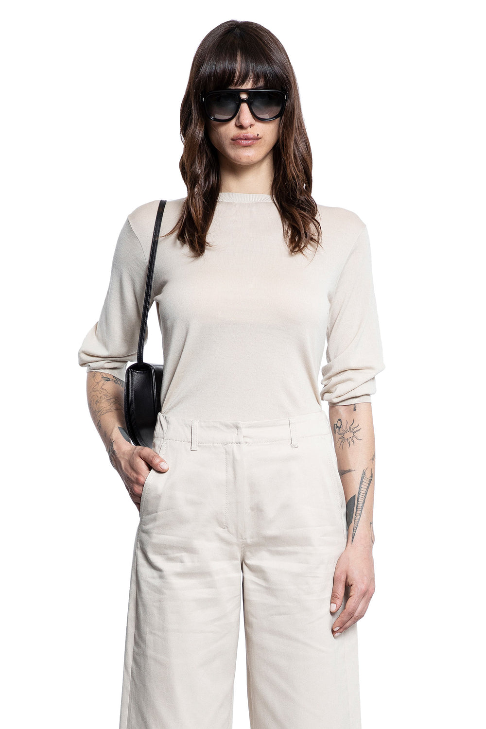 S MAX MARA WOMAN OFF-WHITE KNITWEAR