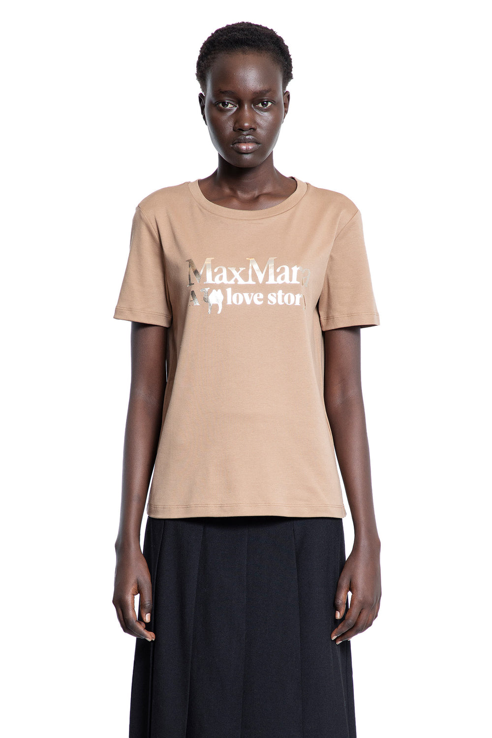 S MAX MARA WOMAN BEIGE T-SHIRTS & TANK TOPS