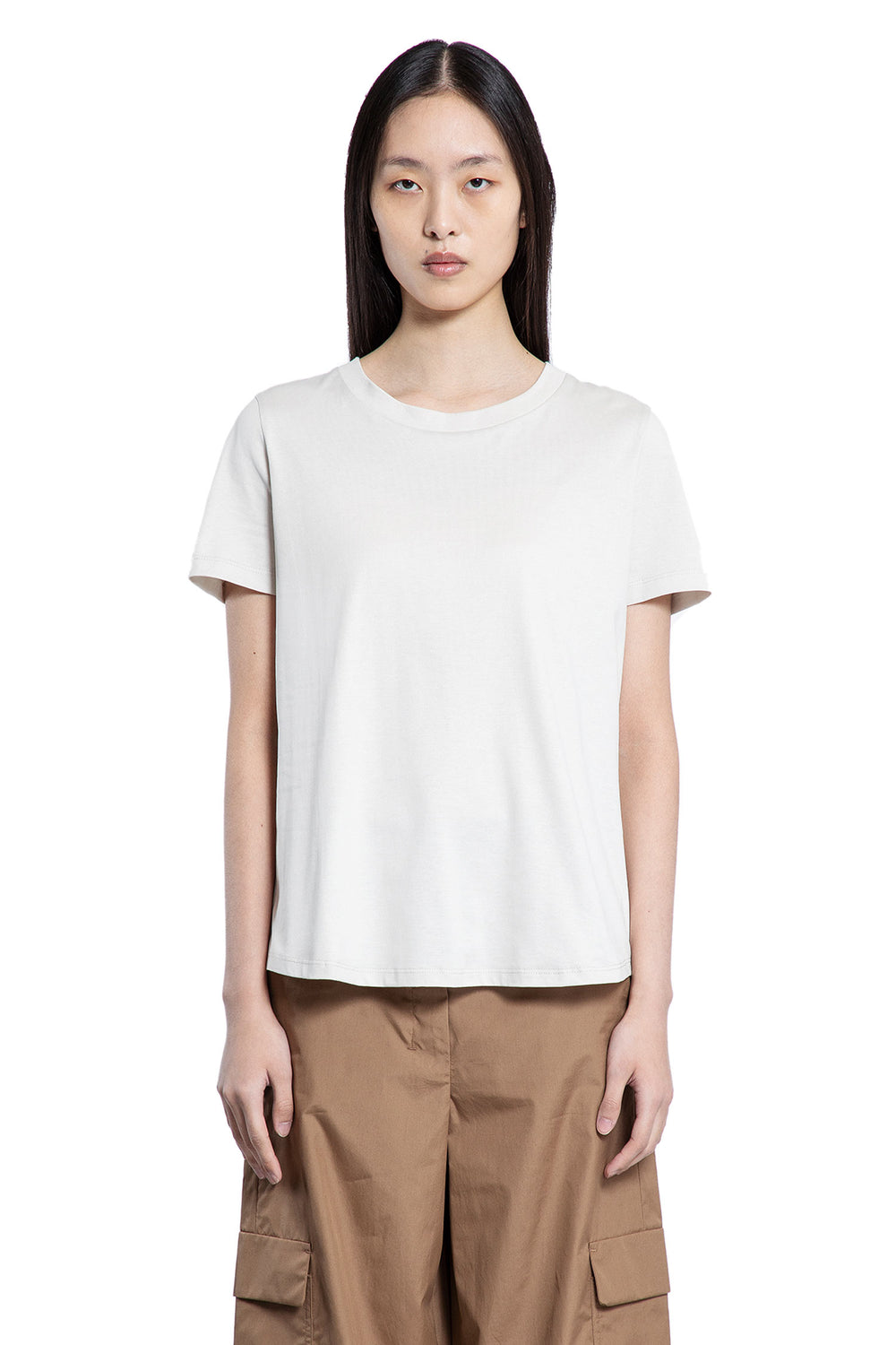 S MAX MARA WOMAN OFF-WHITE T-SHIRTS & TANK TOPS