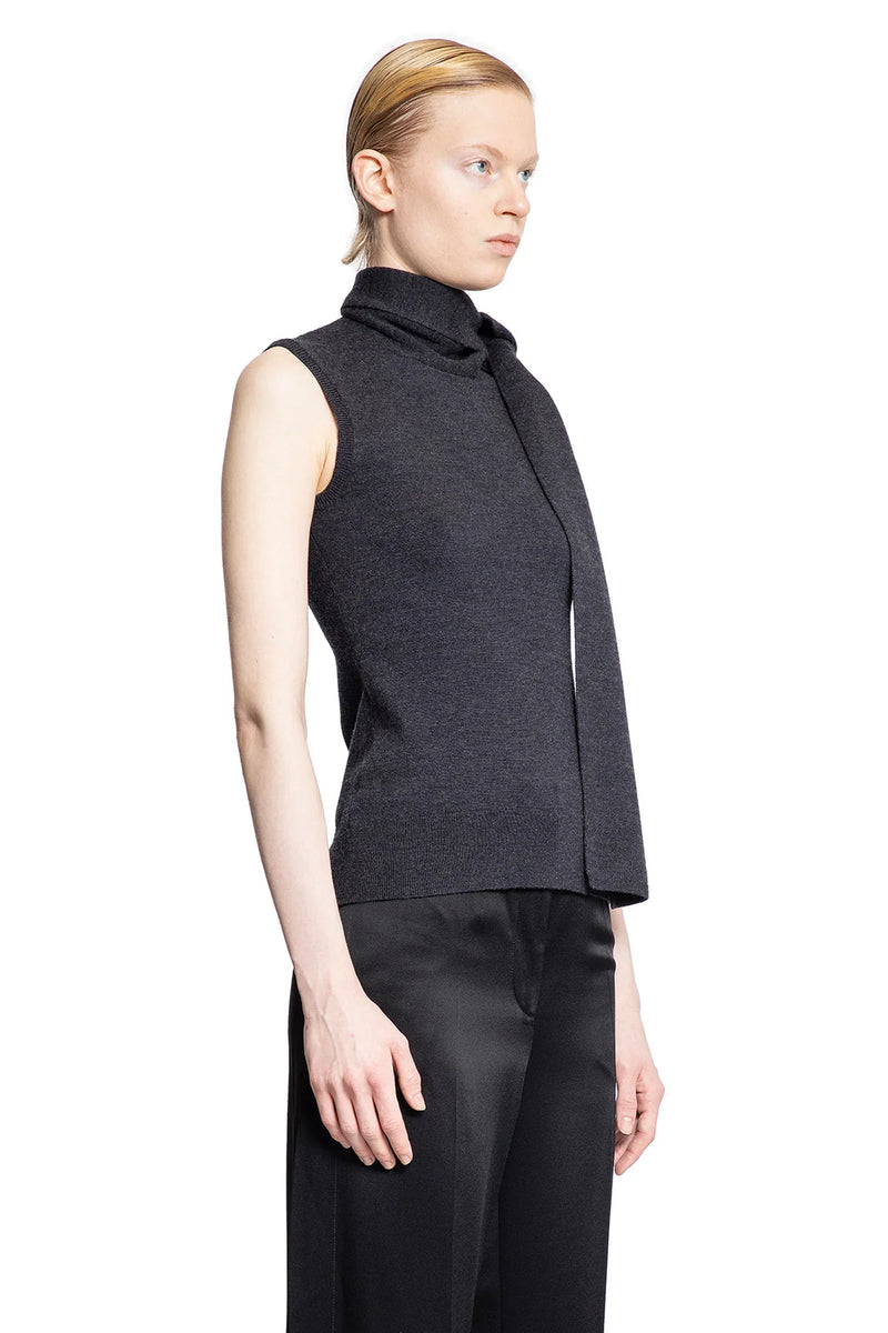 Sleeveless scarf knit top - Antonioli.eu