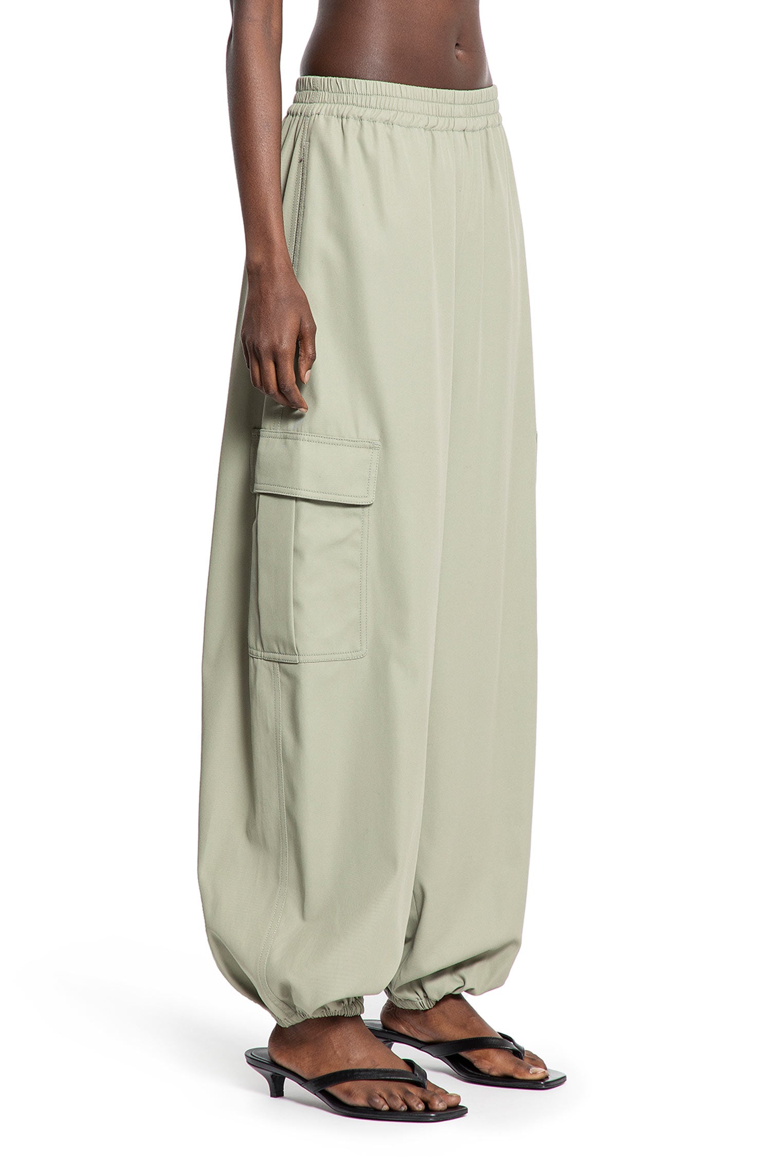 Cotton Canvas Baggy Trousers
