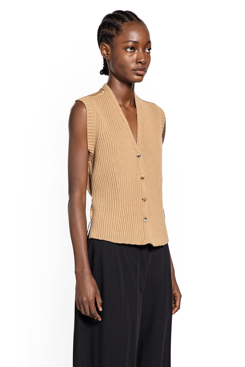 MAX MARA WOMAN BEIGE VESTS