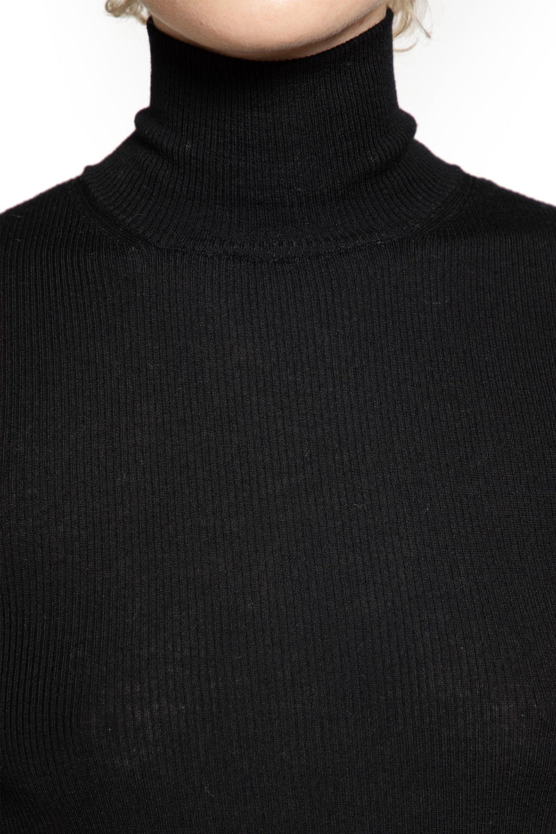 Virgin Wool Knit Long Sleeve Top