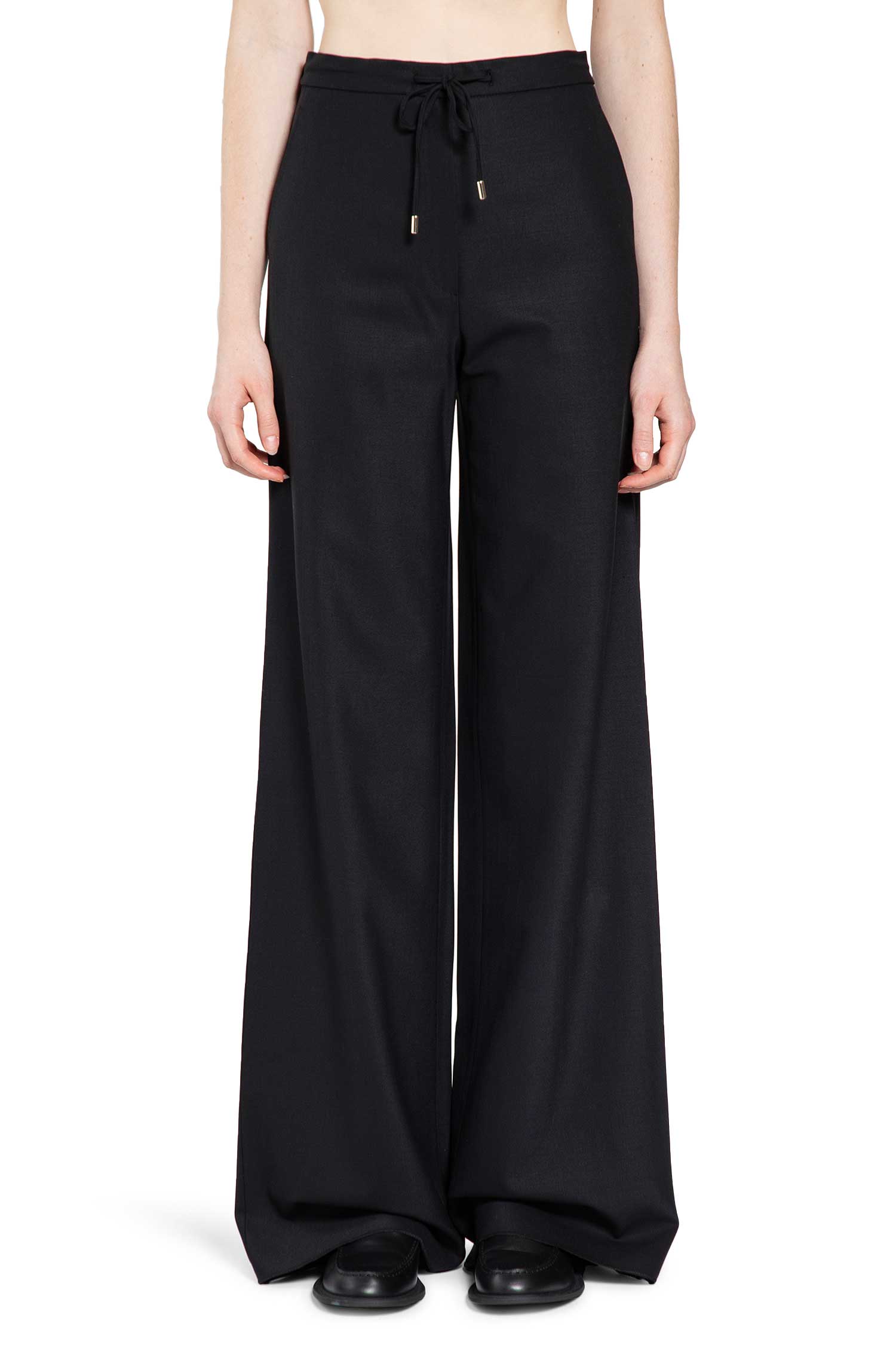 Wool Twill Drawstring Trousers
