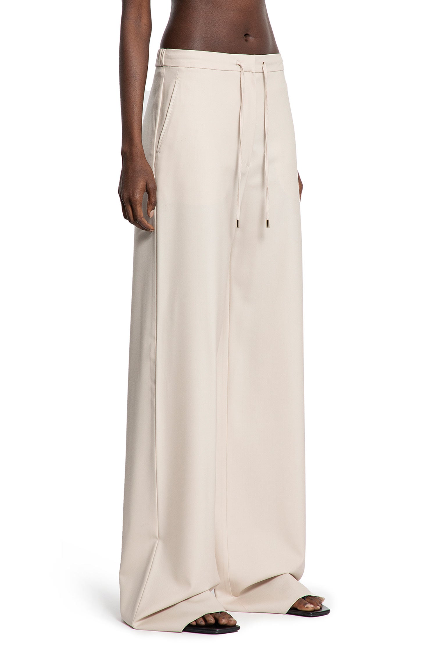 Wool Twill Drawstring Trousers