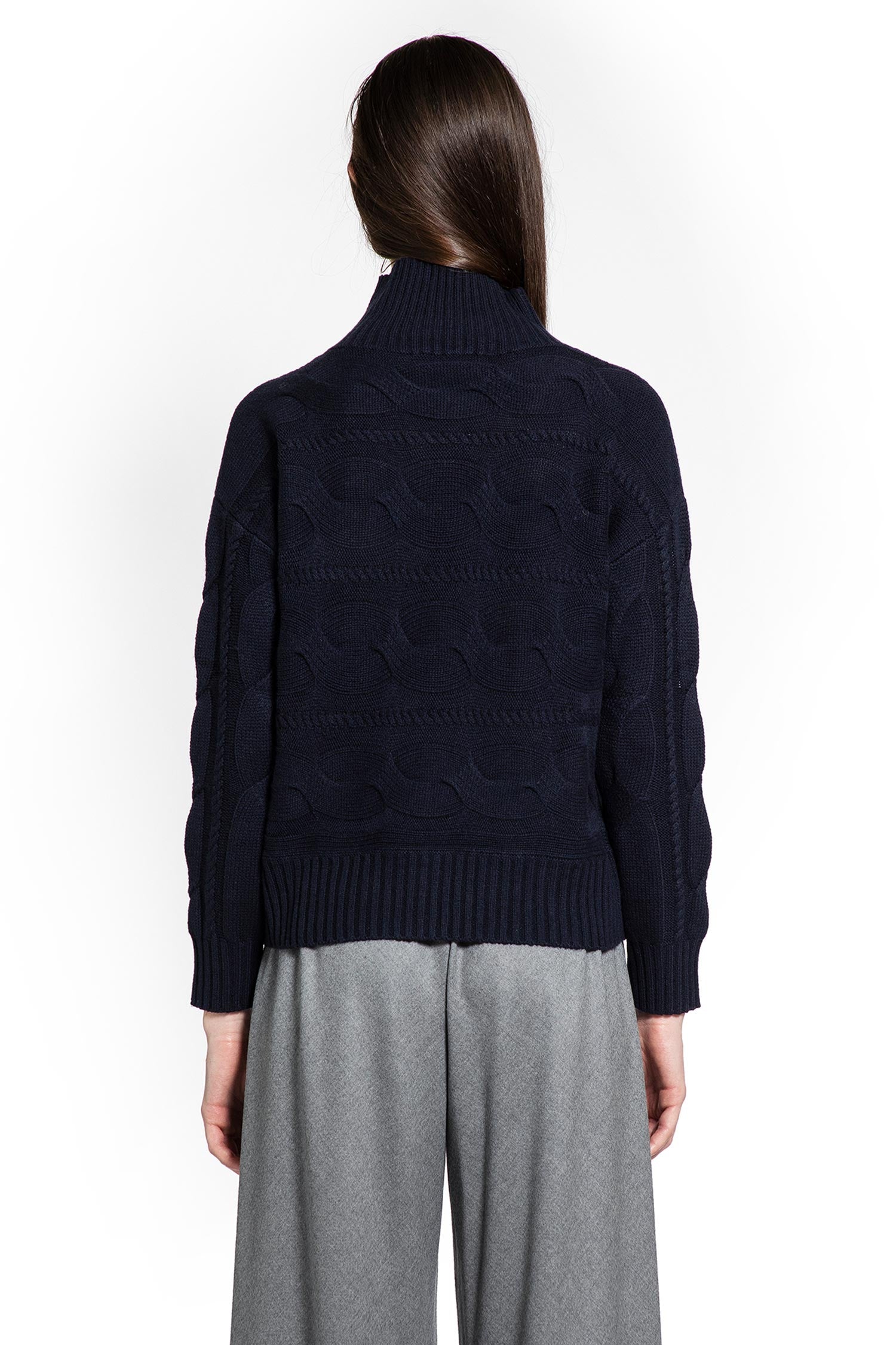 Wool and Cashmere Cable Knit Turtleneck