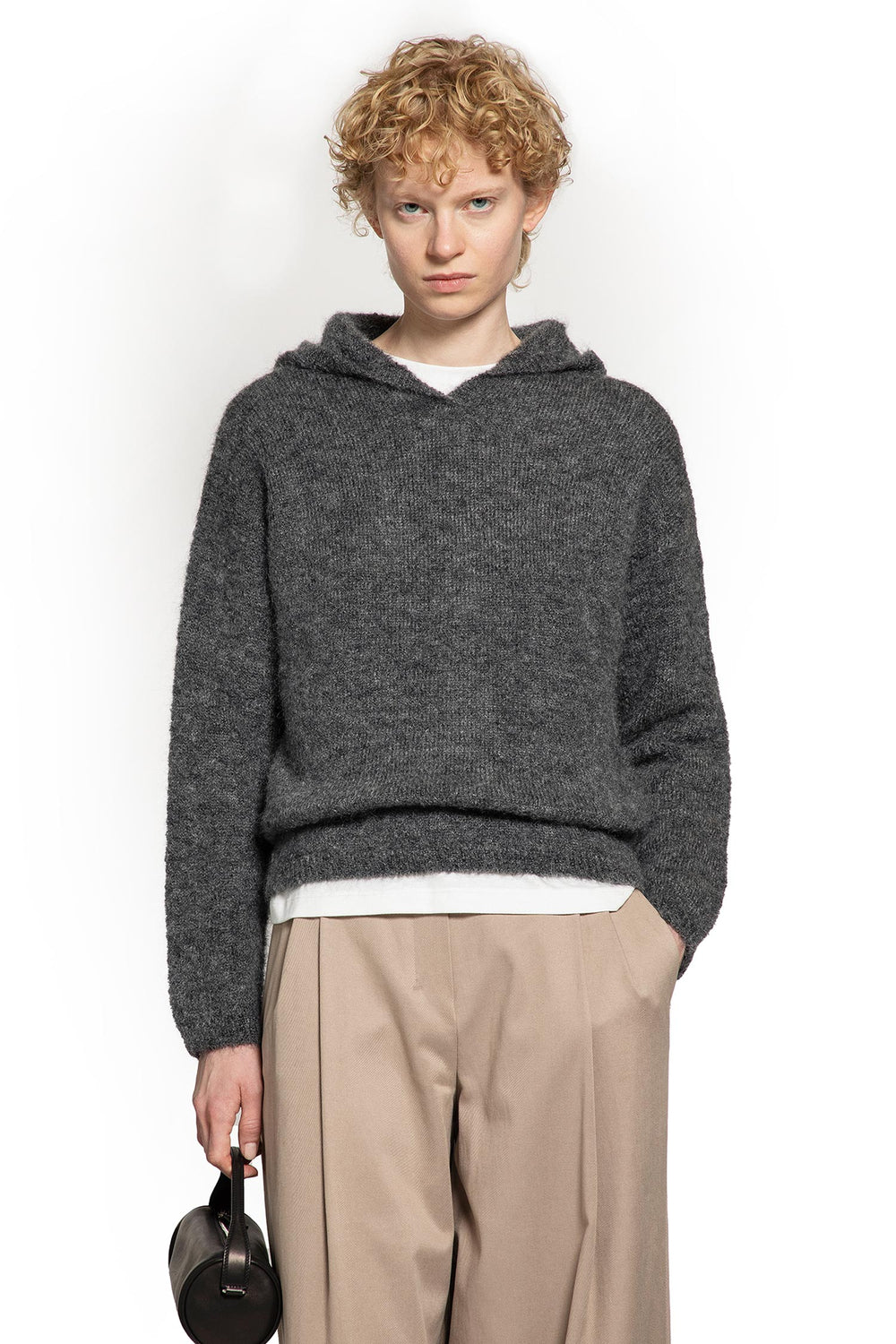S MAX MARA Current Mohair Knit Hoodie Sweater woman