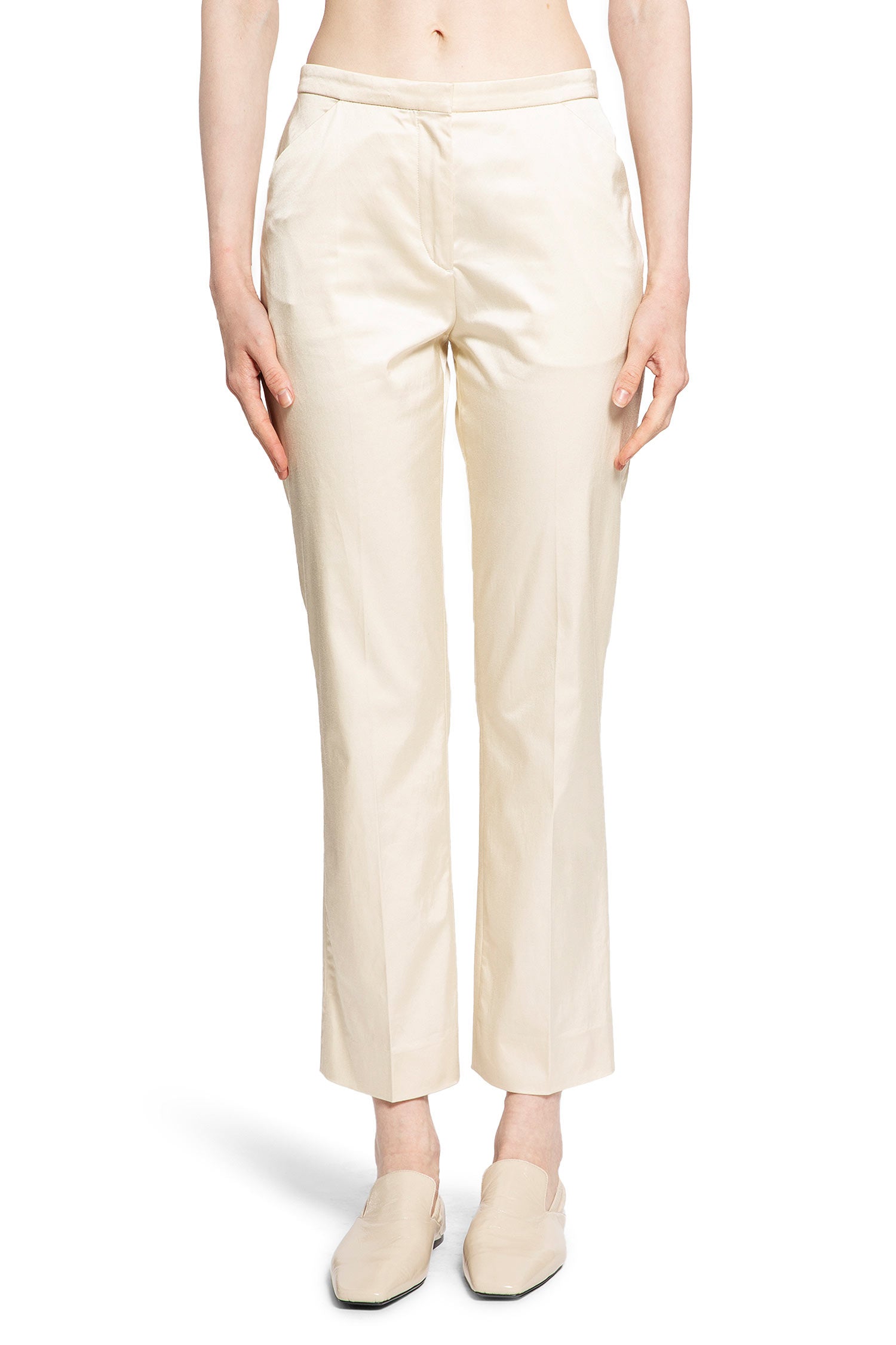 TOTEME WOMAN OFF-WHITE TROUSERS