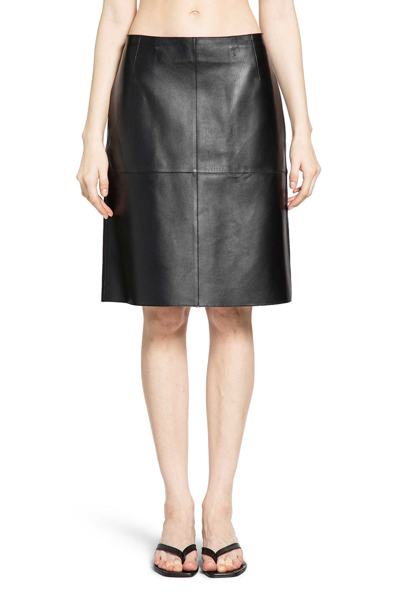 Panelled Leather Skirt