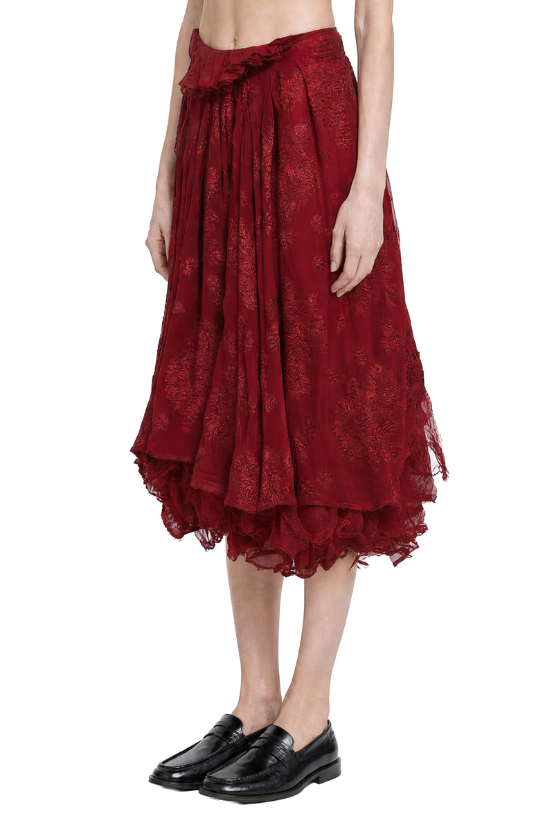 MARC LE BIHAN Draped Viscose Silk Brocade Skirt woman