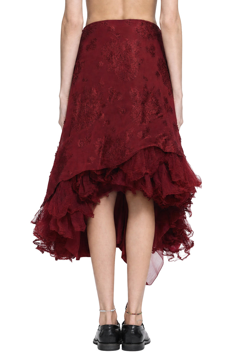 MARC LE BIHAN Draped Viscose Silk Brocade Skirt woman