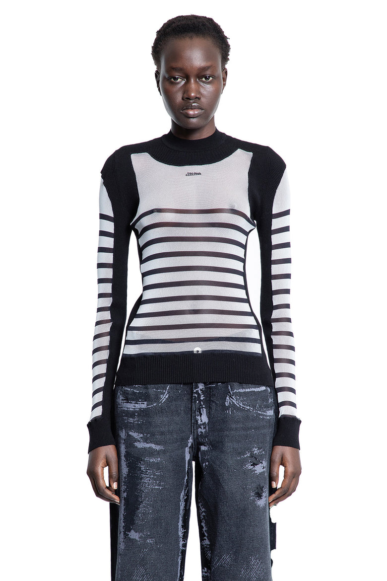 JEAN PAUL GAULTIER WOMAN BLACK&WHITE KNITWEAR