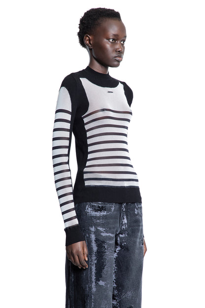 JEAN PAUL GAULTIER WOMAN BLACK&WHITE KNITWEAR