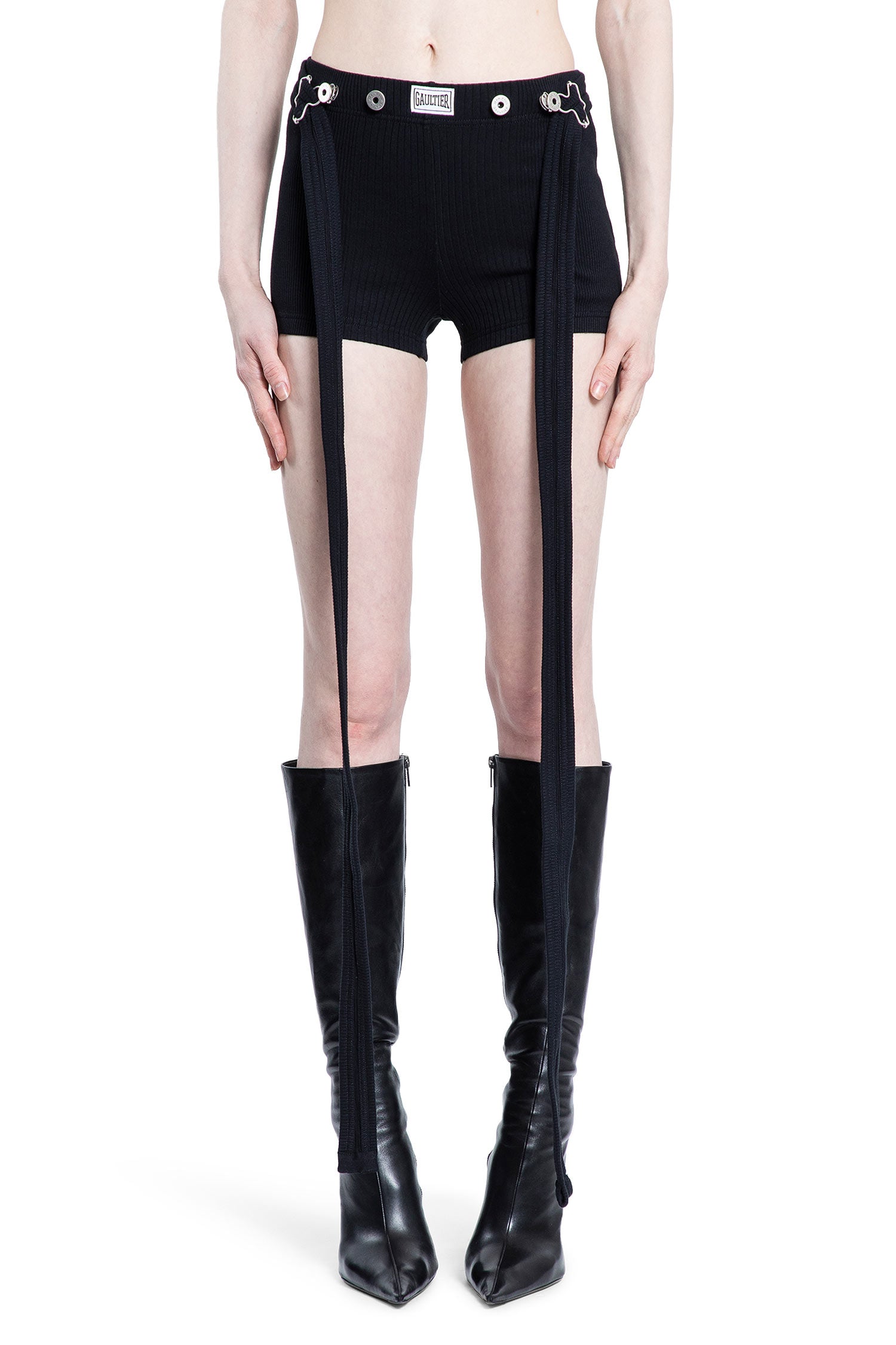 JEAN PAUL GAULTIER WOMAN BLACK SHORTS