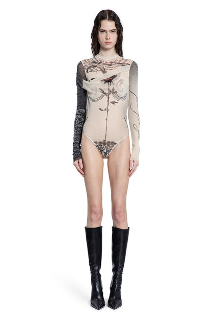 JEAN PAUL GAULTIER WOMAN BEIGE BODYSUITS