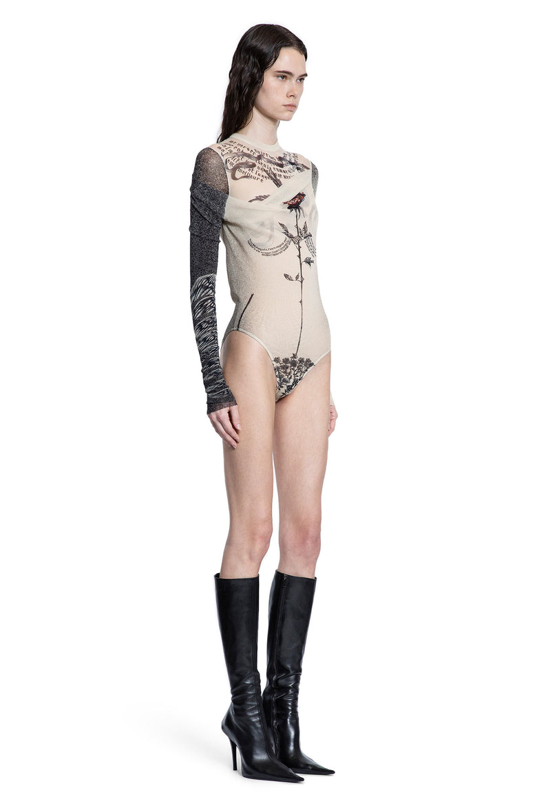 JEAN PAUL GAULTIER WOMAN BEIGE BODYSUITS