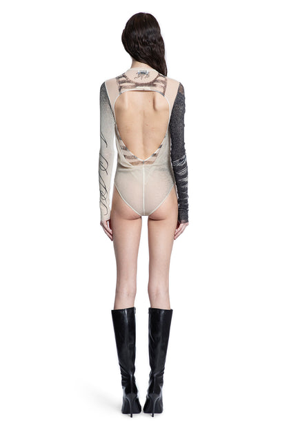 JEAN PAUL GAULTIER WOMAN BEIGE BODYSUITS