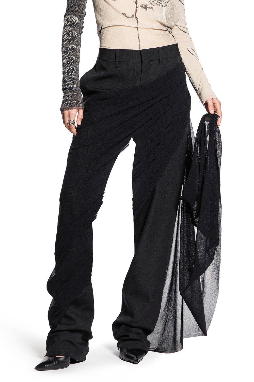 JEAN PAUL GAULTIER WOMAN BLACK TROUSERS