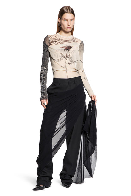 JEAN PAUL GAULTIER WOMAN BLACK TROUSERS