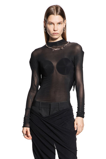 JEAN PAUL GAULTIER WOMAN BLACK BODYSUITS