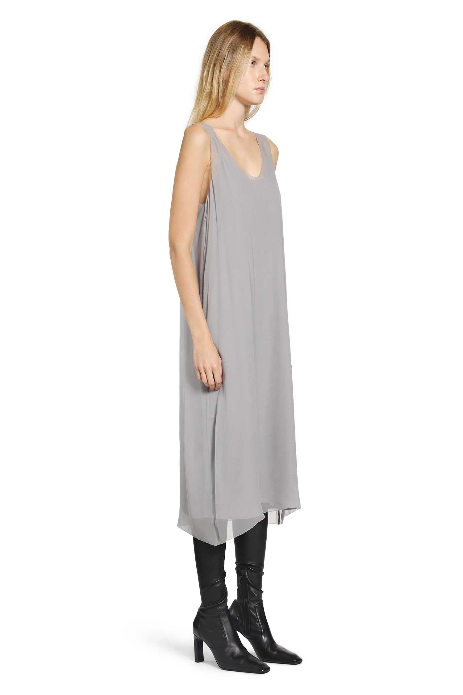 Chiffon slip dress black