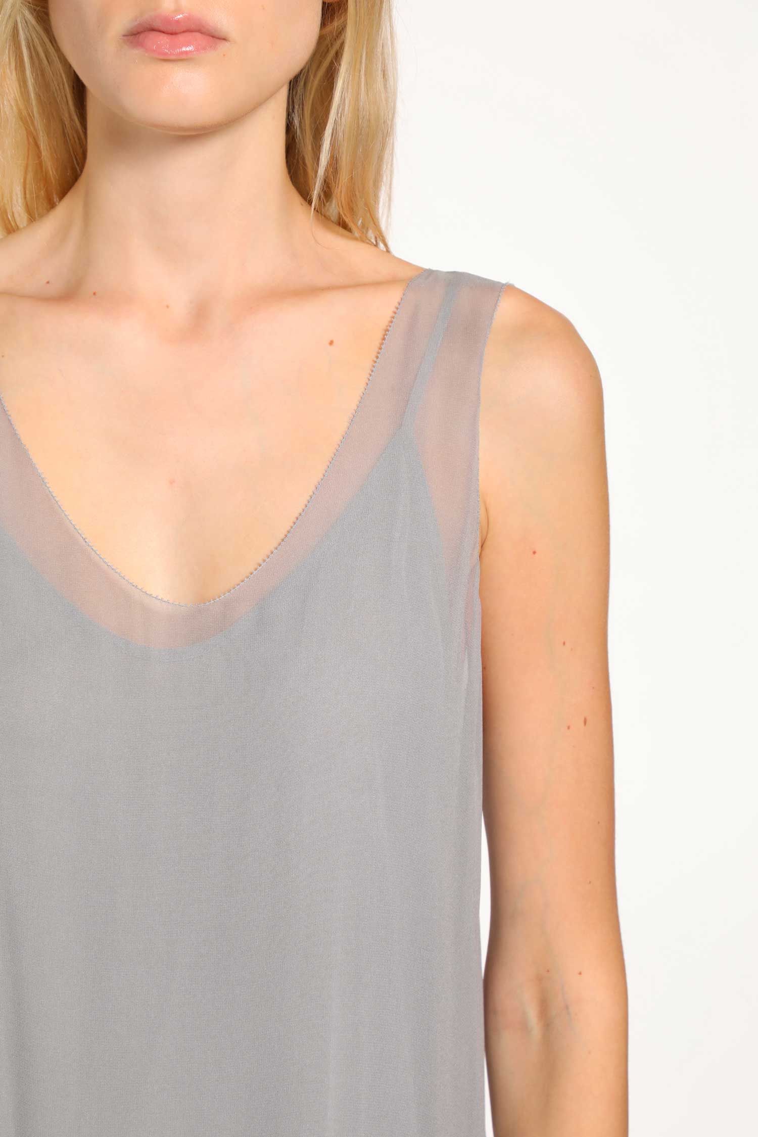 Chiffon slip dress black