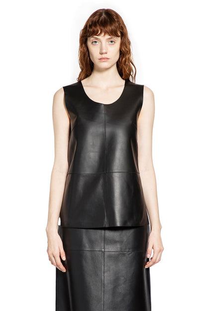 Panelled Leather Tank Top