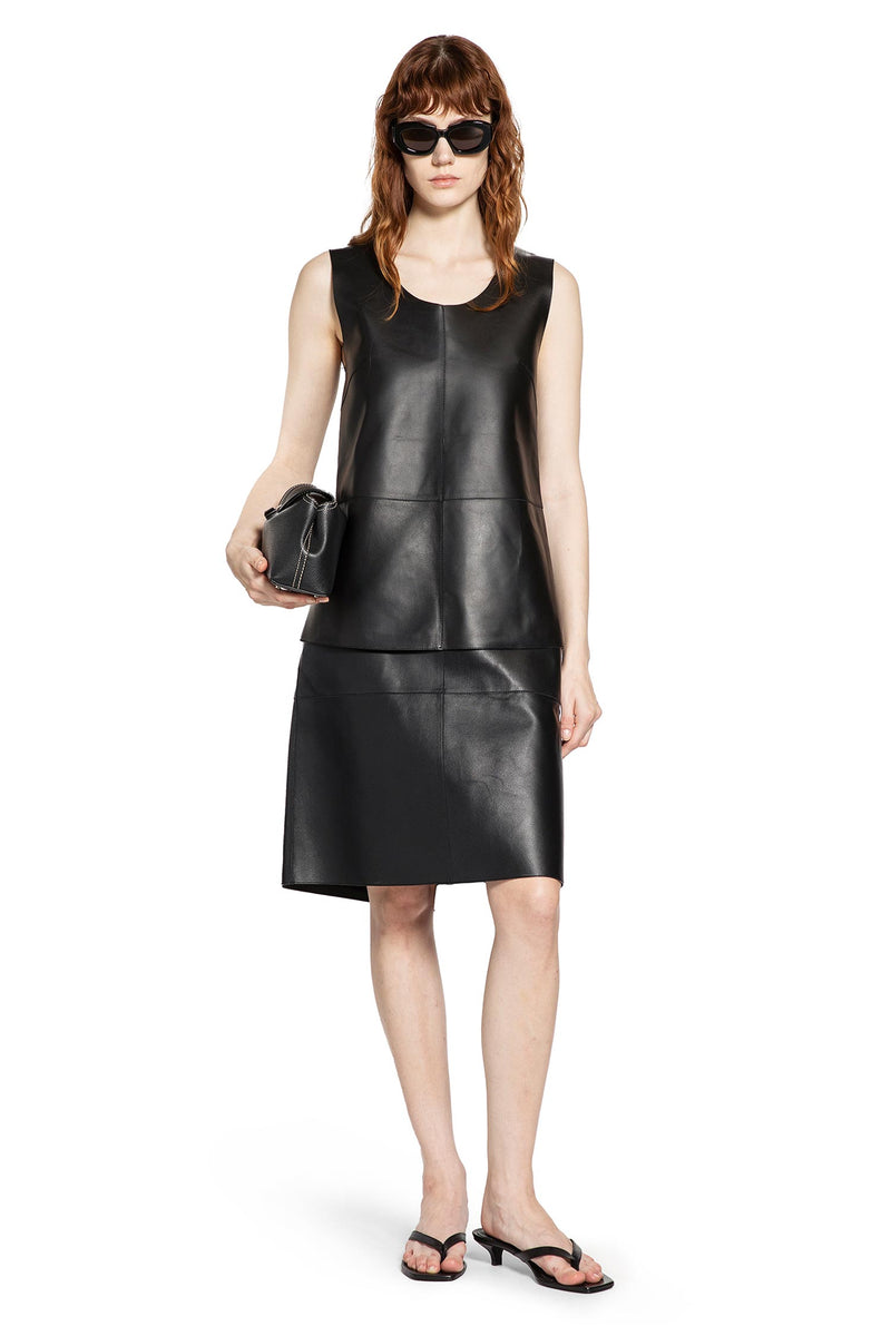 Panelled Leather Tank Top - Antonioli.eu