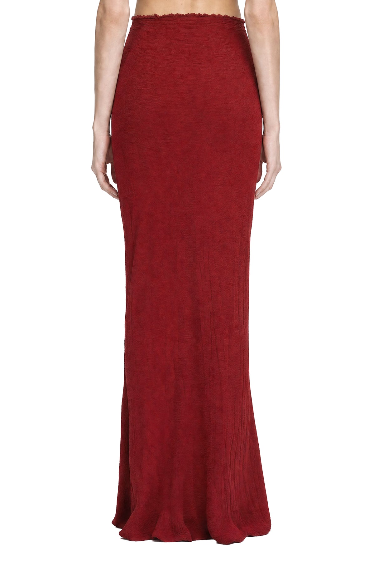 Stretch Nylon Twill Long Skirt