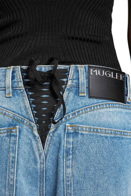 Laced-up Wide-Leg Jeans