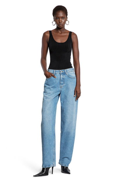 Laced-up Wide-Leg Jeans