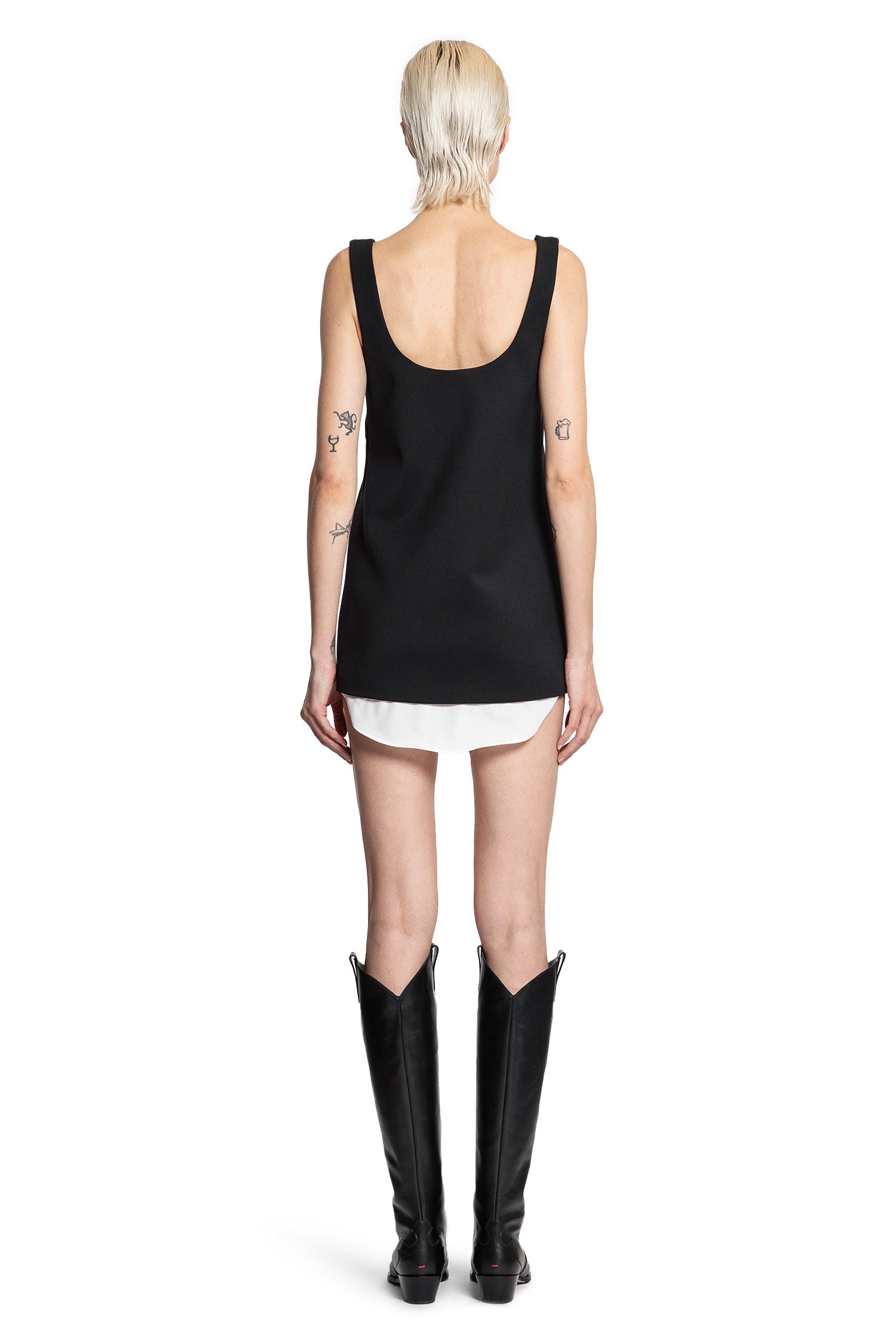 Stretch Poly Wool Twill Mini Dress