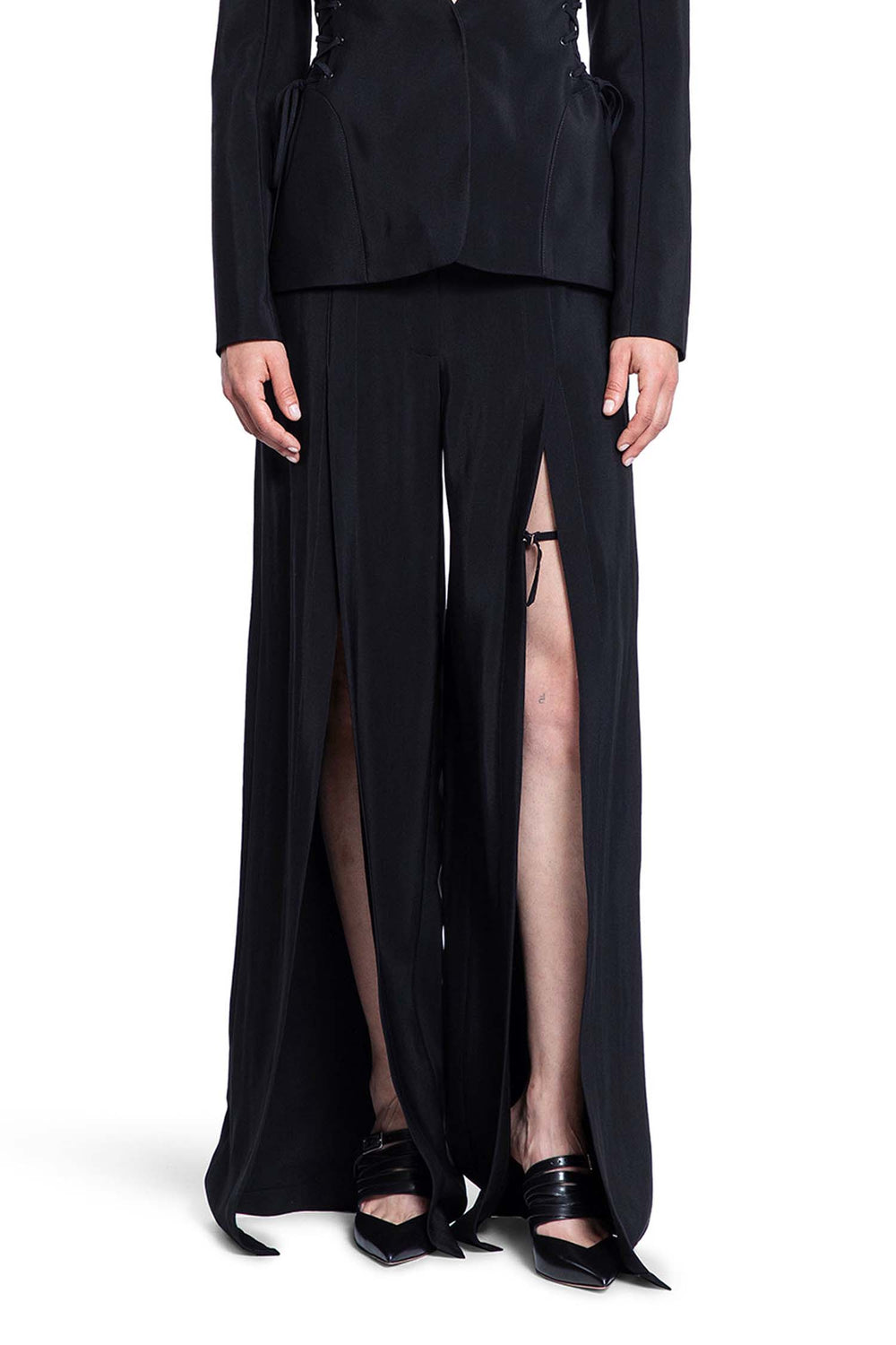 MUGLER WOMAN BLACK TROUSERS