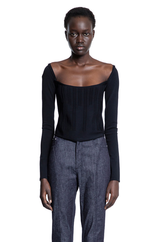 MUGLER WOMAN BLACK TOPS