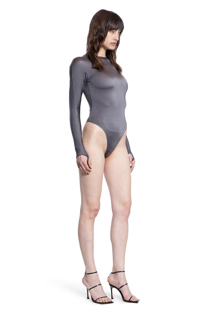 MUGLER WOMAN GREY BODYSUITS