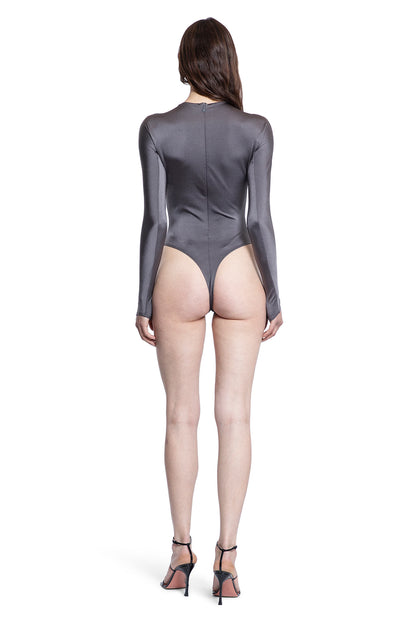 MUGLER WOMAN GREY BODYSUITS