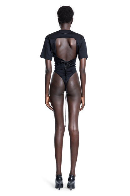 MUGLER WOMAN BLACK BODYSUITS