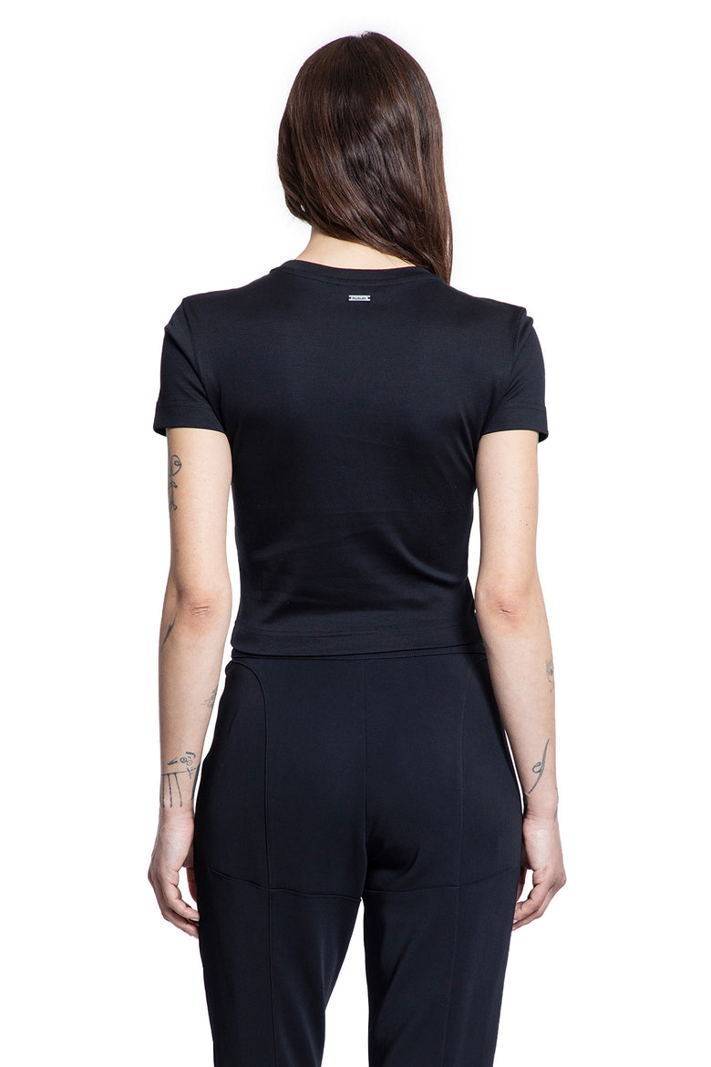 MUGLER WOMAN BLACK T-SHIRTS & TANK TOPS